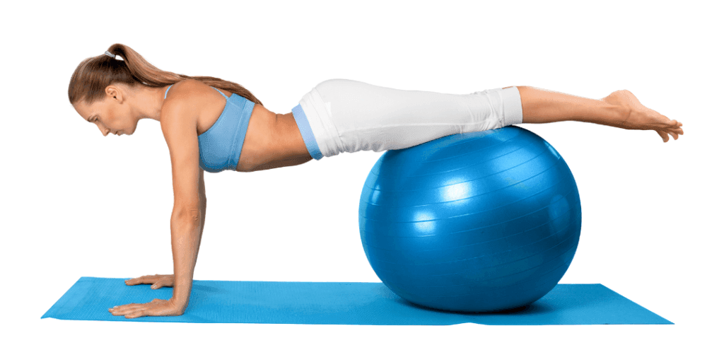 Mulher praticando Pilates online em casa, com foco em saúde e bem-estar.